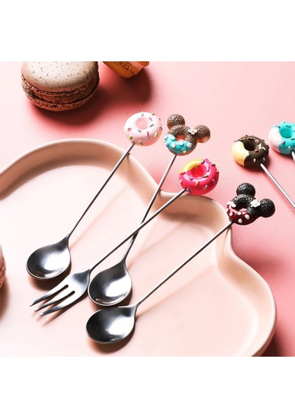 16 Paslanmaz Çelik Çörek Kaşığı Çatal Kek Kahve Tatlı Çay Dondurma Karıştırma Kaşığı Şeker Sevimli Karikatür Çay Kaşığı Çocuk Yemek Takımı (Yurt Dışından) fırsatları