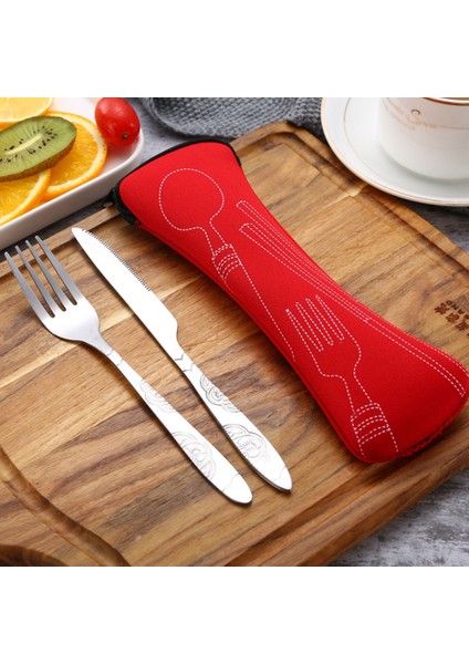 Mor Sadece Çanta 1 Pc Taşınabilir Sofra Çantası Fermuar Tipi Çatal Saklama Kutusu Seyahat Yemek Takımı Saklama Çantası Piknik Öğrencileri Çatal Kaşık Bıçak Kese (Yurt Dışından) fırsatları