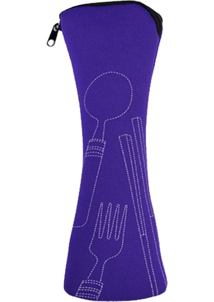 Mor Sadece Çanta 1 Pc Taşınabilir Sofra Çantası Fermuar Tipi Çatal Saklama Kutusu Seyahat Yemek Takımı Saklama Çantası Piknik Öğrencileri Çatal Kaşık Bıçak Kese (Yurt Dışından) indirimleri