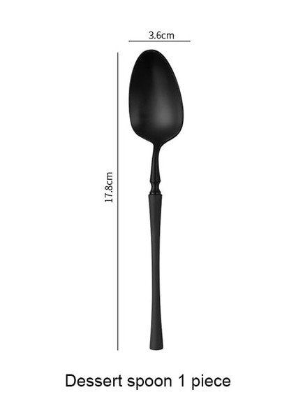 Tatlı Kaşığı Mat Siyah 18/10 Paslanmaz Çelik Lüks Çatal Bıçak Takımı Sofra Bıçak Kahve Buz Kaşığı Çatal Çubuklarını Sofra Takımı Seti Bulaşık Makinesinde Yıkanabilir (Yurt Dışından)