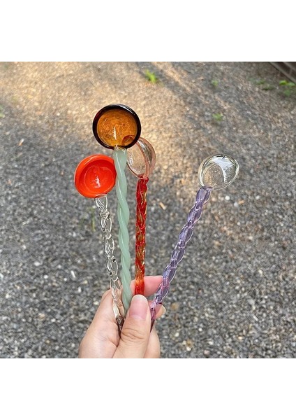 Koyu Yeşil Parçacık Cam Kaşık Tatlı Kaşığı Şeker Renkli Şeffaf Yüksek Sıcaklığa Dayanıklı Kahve Karıştırma Kaşığı Uzun Saplı Güzel Hediye (Yurt Dışından) modelleri