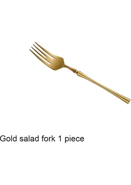 Altın Salata Çatalı Altın 18/10 Paslanmaz Çelik Yemek Takımı Lüks Çatal Bıçak Takımı Et Bıçakları Çatal Kaşık Sofra Batı Gıda Restoran Bulaşık Makinesinde Yıkanabilir (Yurt Dışından)
