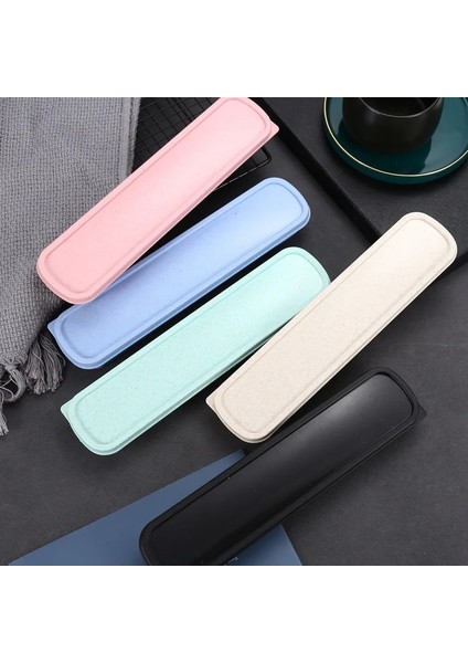 26 cm Kara Kutu Buğday Samanı Saklama Kutusu Mutfak Toz Geçirmez Kaşık Çatal Çubuklarını Kutuları Çocuk Çocuk Öğrenciler Seyahat Taşınabilir Sofra Kalem Kutusu (Yurt Dışından)