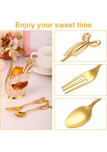 Siyah-6 Kaşık Lüks Metal Kahve Kaşığı ve Çatal Seti Meyveli Kuğu Tabanı Tutucu Dondurma Kaşığı Çatal Çay Kaşığı Tatlı Şeker Salata Sofra Takımı (Yurt Dışından) fırsatları