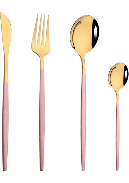 4 Adet Pembe Altın Gül Altın Ayna Çatal Bıçak Kaşık Seti Meyve Çatal Kaşık Tatlı Bıçaklar Düğün Yemek Takımı Paslanmaz Çelik Sofra Takımı Yemek Sofra Seti (Yurt Dışından) fiyatları