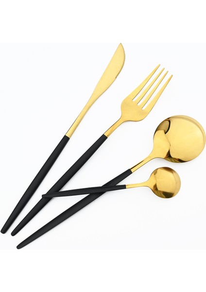 4 Adet Şampanya Bıçağı Kek Çatalı Çay Kaşığı Çatal Bıçak Kaşık Seti Ayna Renkli Yemek Takımı Seti Paslanmaz Çelik Gümüş Seti Mutfak Yemeği Sofra Seti (Yurt Dışından)
