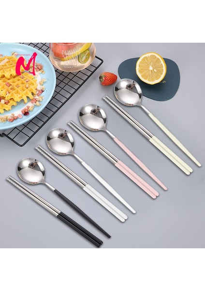 4 Takım Siyah Çubuklarını Kaşık Çatal Bıçak Kaşık Seti Yeniden Kullanılabilir Paslanmaz Çelik Kaymaz Suşi Çubukları Gıda Çorba Kaşığı Yemek Takımı Seti (Yurt Dışından) fiyatları