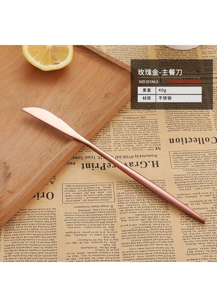 Rosegold Bıçak Kaşık Çatal Çatal Bıçak Takımı Biftek Bıçağı Paslanmaz Çelik Tatlı Sofra Takımı Tatlı Çorba Karıştırma Kaşık Çatal Yemek Takımı Mutfak Aksesuarı (Yurt Dışından)