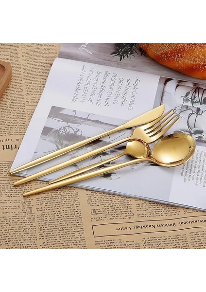 Rosegold Bıçak Kaşık Çatal Çatal Bıçak Takımı Biftek Bıçağı Paslanmaz Çelik Tatlı Sofra Takımı Tatlı Çorba Karıştırma Kaşık Çatal Yemek Takımı Mutfak Aksesuarı (Yurt Dışından) indirimleri