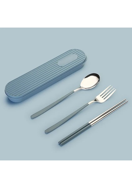 Green-3pcs 2/3pcs 304 Taşınabilir Paslanmaz Çelik Çatal Bıçak Kaşık Seti Çubuklarını Kaşık Seti Çatal Bıçak Takımı Kutusu Öğrenci Çalışma Yemek Takımı Seti Tabaklar (Yurt Dışından)