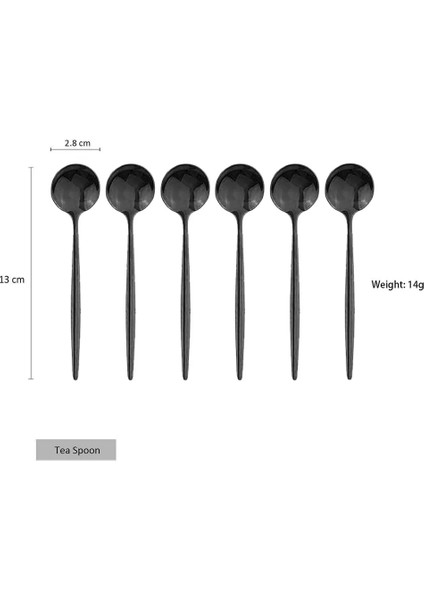 Siyah Altın 6 Adet Mini Karıştırma Kaşığı Kahve Çay Paslanmaz Çelik Küçük Kaşık Sos Tuz Şeker Siyah Altın Çay Kaşığı Seti Sofra (Yurt Dışından) fırsatları