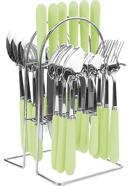 B1-0 24 Adet Çatal Bıçak Takımı Seramik Saplı Paslanmaz Çelik Bıçak Çatal Kaşık ve Kaşık Raflı Altın Gümüş Çatal Bıçak Kaşık Seti Yemek Takımı (Yurt Dışından) indirimleri