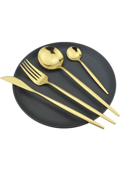 4 Adet Siyah Gümüş 1/4 Adet Çatal Bıçak Takımı Mavi Yemek Takımı Seti 18/10 Paslanmaz Çelik Yemek Takımı Çatal Bıçak Kaşık Lüks Sofra Seti Mutfak Gümüş (Yurt Dışından) indirimleri