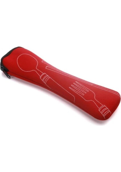 Kırmızı Taşınabilir Sofra Çantası Seyahat Ambalaj Saklama Kutusu Yemek Takımı Piknik Çatal Kaşık Çantası Çatal Bıçak Takımı Yemek Takımı Olmadan Yemek Takımı (Yurt Dışından)