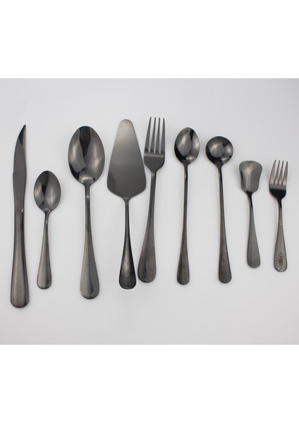 No.12 Servis Çatalı Yemek Takımı Seti 304 Paslanmaz Çelik Siyah Çatal Bıçak Kaşık Seti Tereyağı Bıçağı Servis Balık Çatalı Şeker Kaşığı Sofra Gümüş Seti 1 Adet (Yurt Dışından) fiyatları