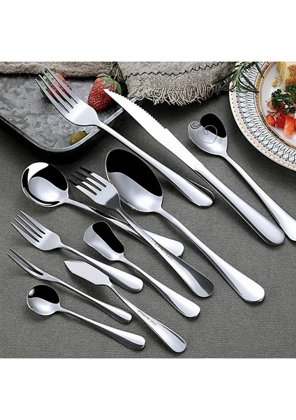LF1YSCAKESCOOP1PC Batı Çatal Bıçak Kaşık Seti Paslanmaz Çelik Sofra Kaşık Çatal Bıçak Yemek Takımı Seti Mutfak Yemeği Seti Sofra Lüks Ev Sofra Takımı (Yurt Dışından)