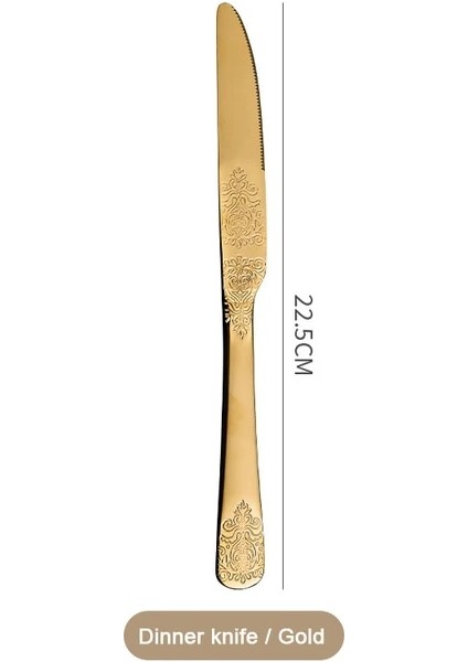 Altın Bıçak Altın Lüks Çatal Bıçak Takımları Çatal Kaşık Bıçak Gümüş Seti Vintage Oyma Sofra Seti Avrupa Yemek Takımı Ev Mutfak Için (Yurt Dışından)