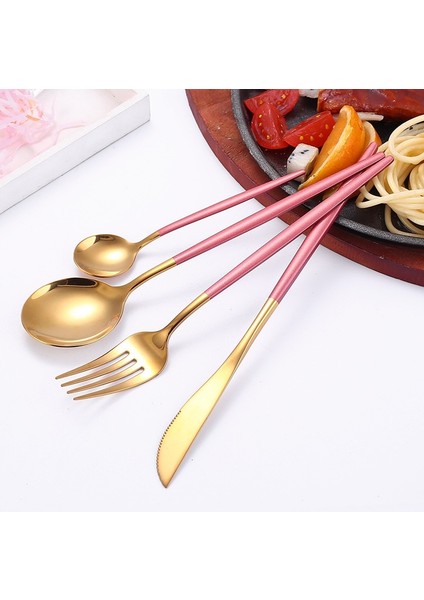 Yemek Bıçağı 1 Adet Fj 4 Adet Paslanmaz Çelik Altın Çatal Seti Siyah Lüks Yemek Takımları Mutfak Çatal Bıçak Takımı Sofra Seti Çatal Kaşık Bıçak Seti (Yurt Dışından)