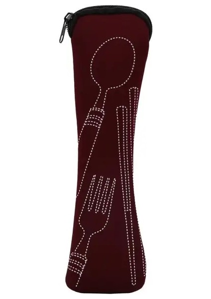 Şarap Kırmızı Sofra Çantası Taşınabilir Kumaş Sofra Kaşık Çatal Depolama Kılıfı Çubuklarını Kaşık Çatal Çatal Cep Çantası Ofis Için (Yurt Dışından)