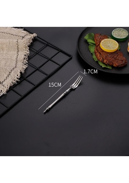 Şerit Çay Çatalı Vintage Paslanmaz Çelik Yemek Takımı Seti Batı Kaşık Biftek Bıçağı Çay Kaşığı Tatlı Çatal Çatal Bıçak Takımları Sofra Takımı Mutfak Eşyaları (Yurt Dışından)