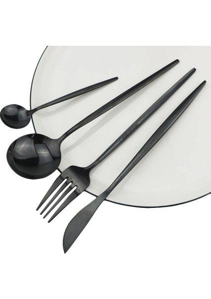 Gökkuşağı 4 Adet Yemek Takımı Seti Mor Sofra Yemek Takımı Paslanmaz Çelik Çatal Bıçak Kaşık Seti Bıçak Çatal Kahve Kaşığı Gümüş Seti Ev Sofra Takımı Seti (Yurt Dışından)