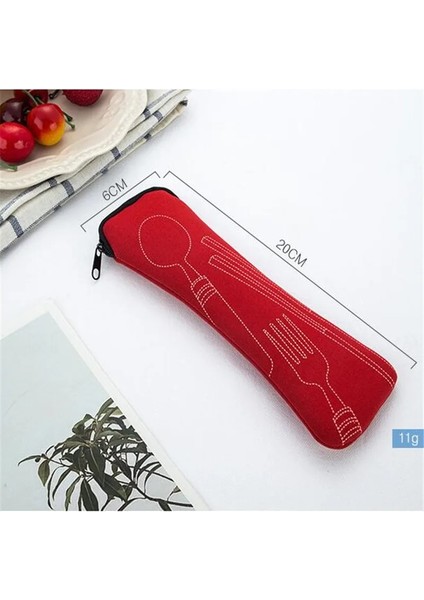 Kırmızı Taşınabilir Sofra Çantası Çatal Bıçak Takımı Yemek Takımı Seyahat Ambalaj Saklama Kutusu Yemek Takımı Piknik Çatal Kaşık Çantası Yemek Takımı Olmadan (Yurt Dışından) indirimleri