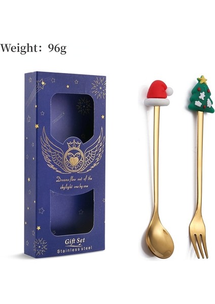 2pcs-Gold-D2 6/4/2pcs Noel Hediyesi Glod Kaşık Çatal Seti Elk Noel Ağacı Dekorasyon Tatlı Kepçe Meyve Çatalı Kahve Kaşığı Çatal Bıçak Kaşık Seti (Yurt Dışından) fiyatları