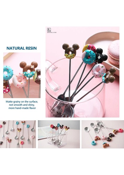 03 Paslanmaz Çelik Çörek Kaşığı Çatal Kahve Kek Tatlı Çay Dondurma Karikatür Çay Kaşığı Karıştırma Kaşığı Şeker Sevimli Çocuk Yemek Takımı (Yurt Dışından) fırsatları