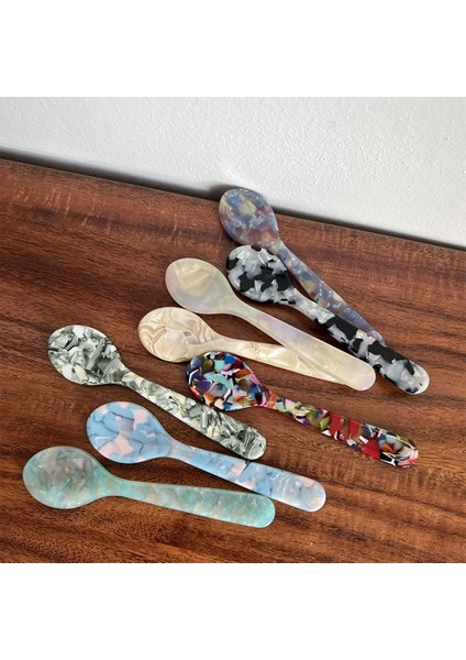 C 2 Adet/takım Çatal Bıçak Kaşık Seti Tatlı Kaşığı Bıçak Sofra Setleri Ins Fransız Tarzı Plastik Dondurma Salata Tereyağı Kesme Mutfak Seti (Yurt Dışından)