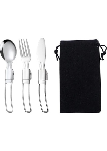 3pcs-Set 304 Paslanmaz Çelik Katlanır Kaşık Spork Açık Sofra Açık Kamp Tencere Hafif Katlanmış Sofra Takımı Piknik (Yurt Dışından) fiyatları