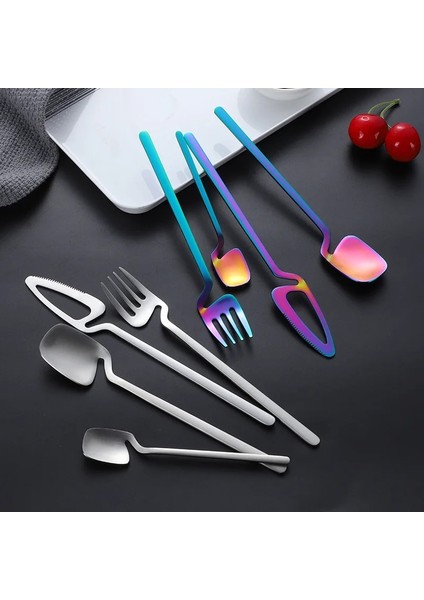 Gül Altın 16 Adet Mat Siyah Batı Yemek Takımı Seti 18/10 Paslanmaz Çelik Çatal Yaratıcı Çatal Bıçak Kaşık Sofra Sofra Takımı Gümüş (Yurt Dışından) indirimleri