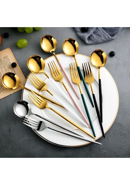 Kırmızı Yemek Takımı Gümüş Seti 4-24 Adet Mutfak Sofra Takımı Sofra Çatal Bıçak Kaşık Seti Ev Restoran Için Biftek Bıçağı Çatal Kaşık Çay Kaşığı (Yurt Dışından) modelleri