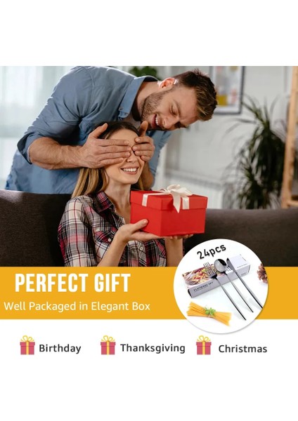 Kırmızı Yemek Takımı Gümüş Seti 4-24 Adet Mutfak Sofra Takımı Sofra Çatal Bıçak Kaşık Seti Ev Restoran Için Biftek Bıçağı Çatal Kaşık Çay Kaşığı (Yurt Dışından) fırsatları