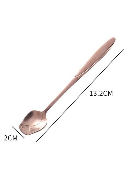 1 Adet Renkli 1/8 Adet Çiçek Çay Kaşığı Seti Paslanmaz Çelik Dondurma Tatlı Kaşığı Gümüş Altın Küçük Kahve Kaşığı Süt Karıştırma Aracı Yemek Takımı Setleri (Yurt Dışından)