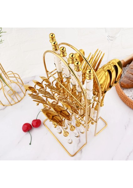6 Adet Kek Çatalı Beyaz Altın Lüks Yemek Takımı Çatal Bıçak Kaşık Seti Seramik Tam Sofra Takımı Paslanmaz Çelik Bıçak Kek Çatalı Kaşık Seti Mutfak Sofra Hediye (Yurt Dışından) modelleri