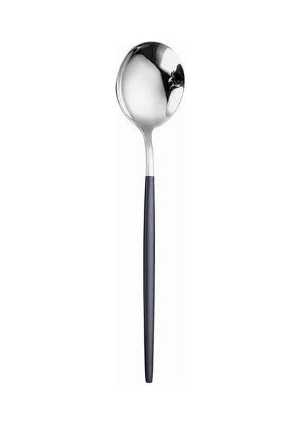 Akşam Yemeği Kaşığı 20.8 cm Siyah Gümüş Çatal Kaşık Bıçak Paslanmaz Çelik Çatal Seti Gümüş Sofra Çubukları Yemek Takımı Icetea Kaşık Sofra Takımı Seti (Yurt Dışından)