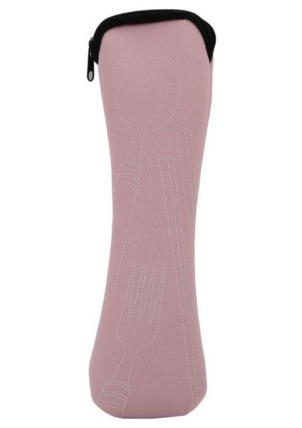 Pembe Sofra Çantası Taşınabilir Kumaş Sofra Kaşık Çatal Saklama Çantası Çubuklarını Kaşık Çatal Çatal Cep Çantası Ofis Için (Yurt Dışından)