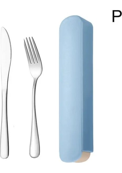 Blue6 3 Adet/takım Taşınabilir Paslanmaz Çelik Çatal Bıçak Takımı Depolama ile Chopstick Sofra Çatal Seti Seyahat Kamp Bıçağı Çatal Bıçak Takımı Kutusu Kaşık (Yurt Dışından)