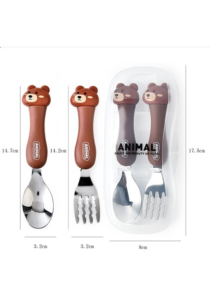 B 304 Paslanmaz Çelik Bebek Kaşığı Taşınabilir Sofra Yaratıcı Sevimli Karikatür Bebek Kaşığı (Yurt Dışından)