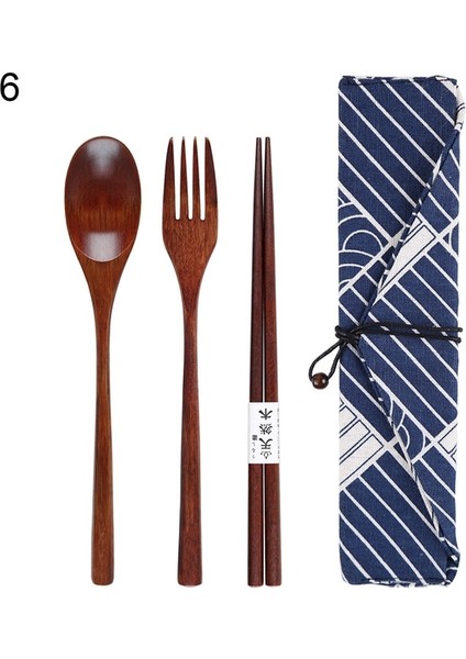 Stil 6 Sıcak Satış Japonya Tarzı Ahşap Sofra Seti Kaşık Çatal Çubuklarını Saklama Kutusu ile Seyahat Çatal Bıçak Kaşık Seti Taşınabilir (Yurt Dışından)