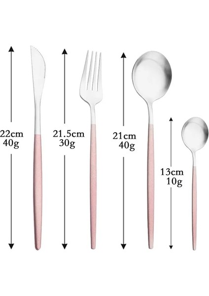 4 Adet Pembe Gümüş Mat Siyah Sofra Paslanmaz Çelik Sofra Çatal Bıçak Takımları Yemek Bıçağı Meyve Çatalı Buz Kaşığı Mutfak Aksesuarları Ev Için (Yurt Dışından)