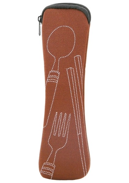 Kahverengi Sofra Kutusu Taşınabilir Kapak Çevirin Tipi Çatal Bıçak Takımı Mutfak Öğrencileri Ev Eşyaları Yemek Takımı Çanta Akşam Yemeği Fermuarlı Kese (Yurt Dışından)