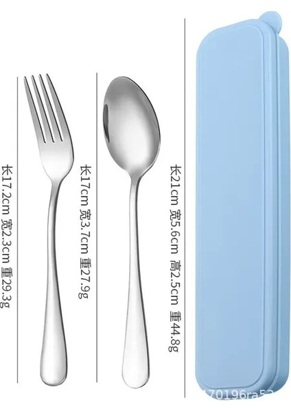3 Adet Mavi 1 Taşınabilir Çatal Takım Elbise Saklama Kutusu Chopstick Çatal Kaşık Bıçak Seyahat Sofra Seti Kamp Çatal Bıçak Takımıpaslanmaz Çelik (Yurt Dışından)