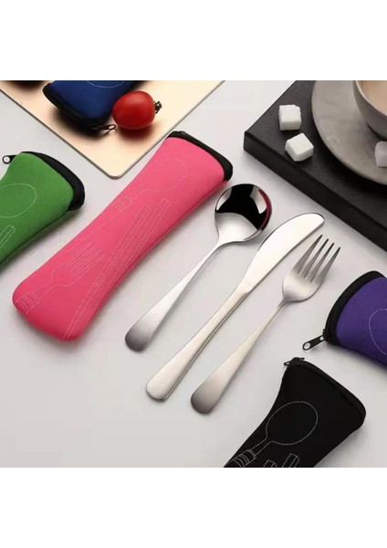 D Taşınabilir Sofra Çantası Yıkanabilir Fermuarlı Seyahat Çatal Bıçak Takımı Çantası Çatal Bıçak Takımı Kese Çubuklarını Kaşık Çantası Kıyafet Saklama Çantası (Yurt Dışından) indirimleri