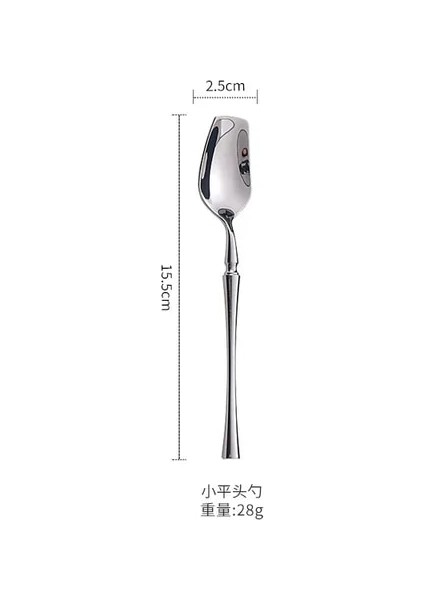 Düz Çay Kaşığı Paslanmaz Çelik Lüks Çatal Yemek Takımı Sofra Bıçak Kaşık Çatal Çubuklarını Sofra Takımı Seti Bulaşık Makinesinde Yıkanabilir (Yurt Dışından)