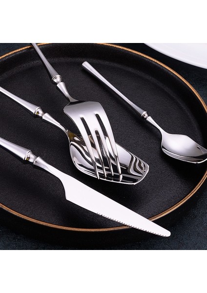 Düz Çay Kaşığı Paslanmaz Çelik Lüks Çatal Yemek Takımı Sofra Bıçak Kaşık Çatal Çubuklarını Sofra Takımı Seti Bulaşık Makinesinde Yıkanabilir (Yurt Dışından) indirimleri