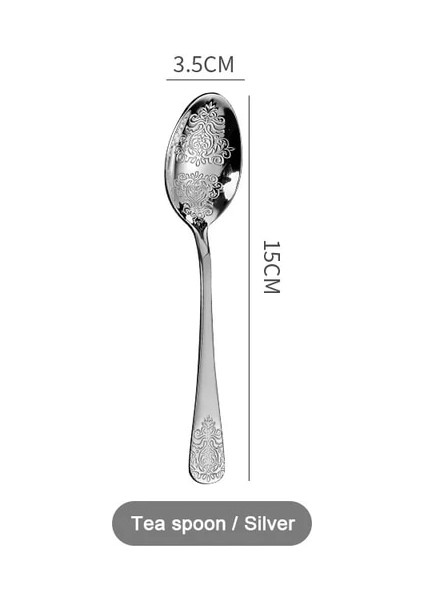 Çay Kaşığı 304 Paslanmaz Çelik Çatal Bıçak Kaşık Seti Çatal Kaşık Bıçak Gümüş Seti Lüks Sofra Seti Yemek Takımı Ev Mutfak Için (Yurt Dışından)
