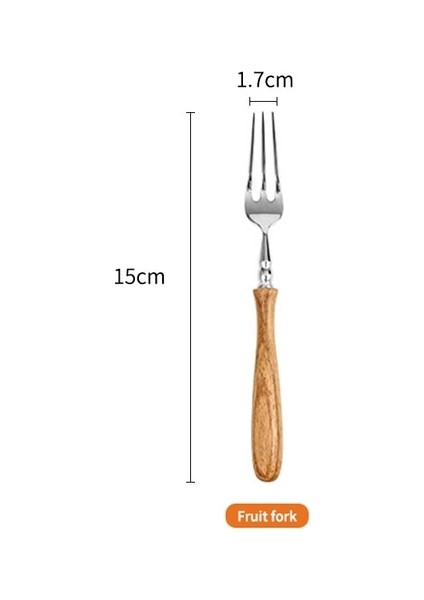 Meyve Çatalı Konco Ahşap Yemek Takımı Seti, Paslanmaz Çelik Çatal Bıçak Kaşık Seti Bıçak Çatal Kaşık Sofra Takımı Seti Bulaşık Makinesinde Yıkanabilir Çatal Bıçak Kaşık Seti (Yurt Dışından)