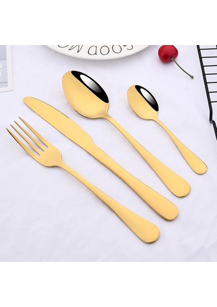 Yeşil BOX1PC24CM Promosyon Yemek Takımı Seti Paslanmaz Çelik Renkli Gökkuşağı Altın Bıçak Çatal Çay Kaşığı Bulaşık Makinesinde Yıkanabilir Gümüş Set Çatal Bıçak Takımı Kutusu (Yurt Dışından)