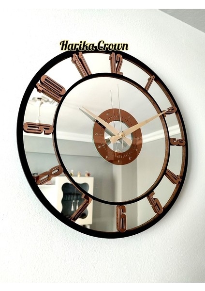 Gerçek Aynalı Dekoratif Duvar Saati (40 Cm)